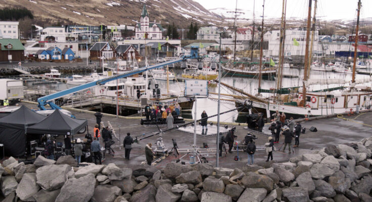 Filming in Húsavík, Iceland