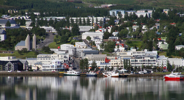 A view of the town of Akureyri